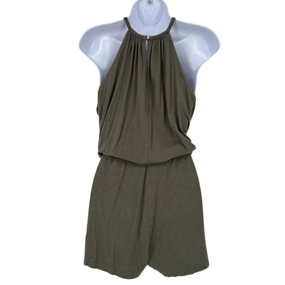 Michael Stars Jonnie Sleeveless Romper in Army Green Size Large - Picture 8 of 13